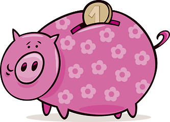 Image showing Piggy bank with coin
