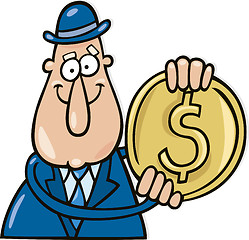 Image showing Man with dollar coin