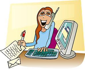 Image showing Happy Businesswoman working