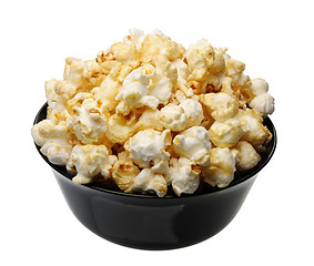 Image showing Popcorn in a black cup, isolated