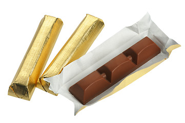 Image showing Chocolate in foil, isolated