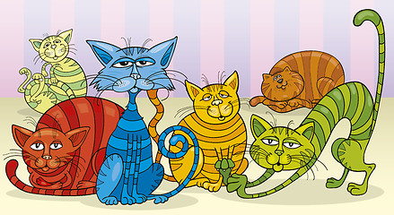 Image showing color cats group