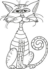 Image showing Sitting Cat for coloring book