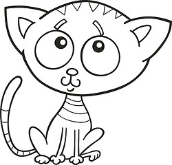 Image showing cute kitten for coloring book