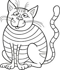 Image showing Smiling Cat for coloring book