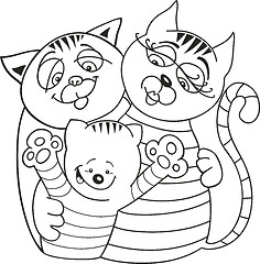 Image showing Cats family for coloring book