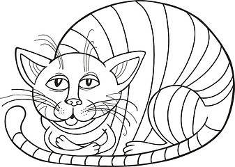 Image showing Sleepy Cat for coloring book