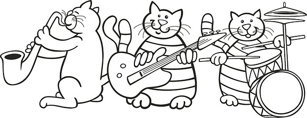 Image showing Cats band for coloring book