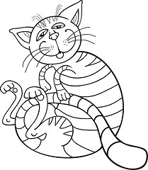 Image showing Happy Cat for coloring book