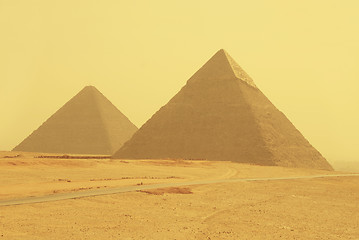 Image showing Yellow pyramids
