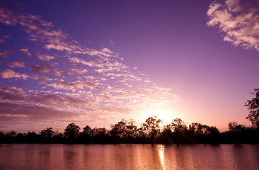 Image showing sunset on the  murray river