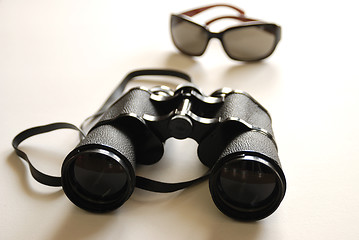 Image showing binoculars and sunglasses
