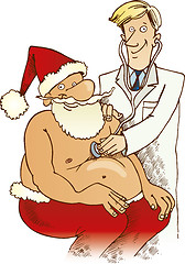 Image showing Santa Claus and doctor