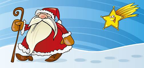 Image showing Santa claus and christmas star