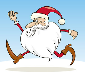 Image showing Running Santa claus