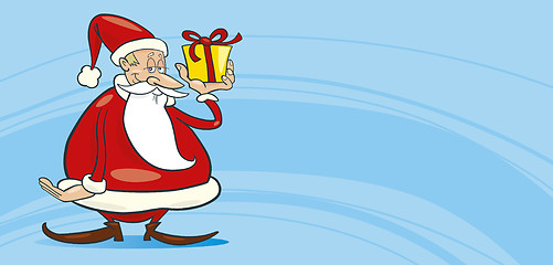 Image showing Santa claus with gift