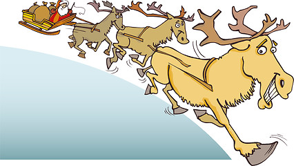 Image showing Santa Claus and reindeer