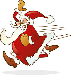 Image showing running santa claus