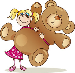 Image showing Girl with big teddy bear