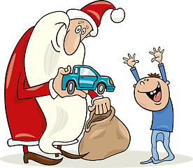 Image showing santa claus and little boy