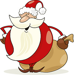 Image showing Santa claus with sack of gifts