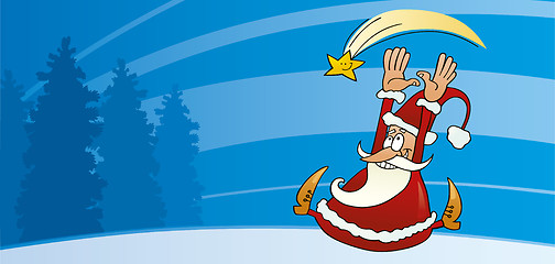 Image showing Santa claus and christmas star