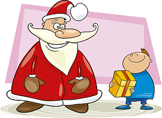 Image showing Santa claus with boy