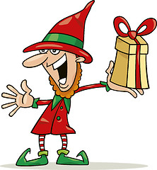 Image showing christmas elf with special gift