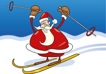 Image showing Santa on ski