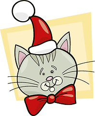 Image showing Cat santa