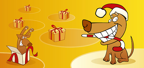 Image showing Christmas dogs