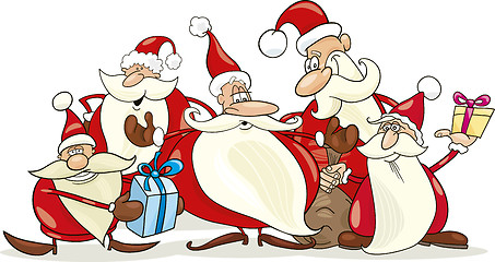 Image showing santa clauses group