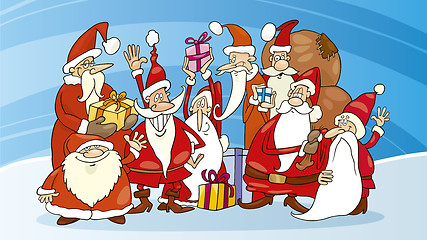 Image showing Santa claus group