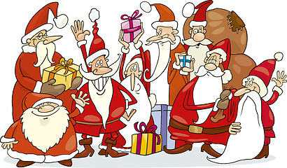 Image showing Santa claus group