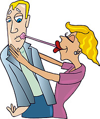 Image showing Kiss with chewing gum