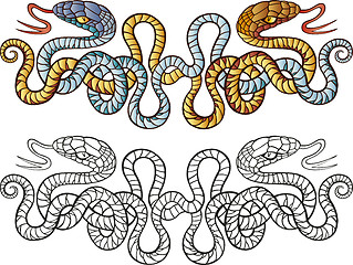Image showing Snakes tattoo design
