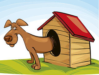 Image showing Dog in Doghouse