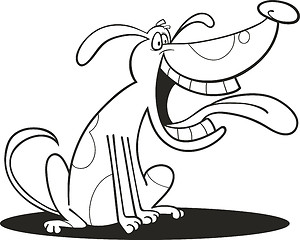 Image showing Cartoon dog for coloring book