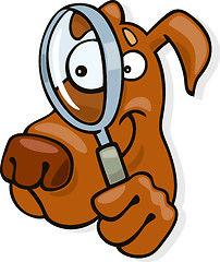 Image showing Dog with magnifying glass