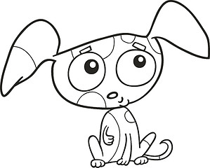 Image showing cute puppy for coloring book