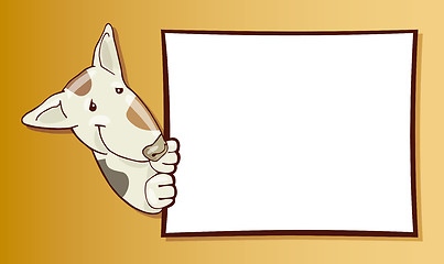 Image showing Bull terrier dog and card