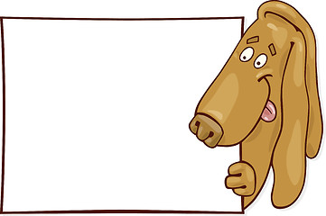 Image showing Basset dog with card