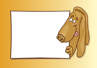 Image showing Basset dog with card