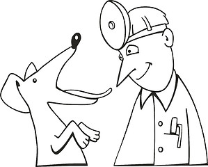 Image showing Dog at Vet for coloring book