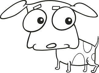 Image showing cute doggy for coloring book