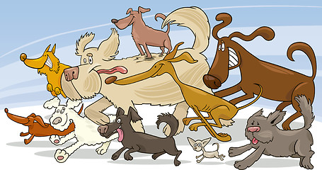 Image showing Running dogs