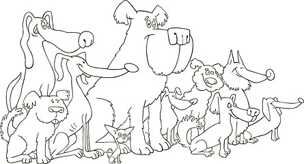 Image showing sitting dogs for coloring