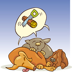 Image showing Sleeping dogs