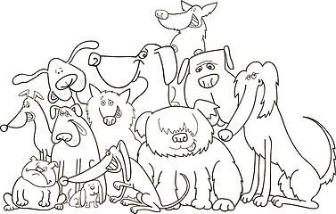 Image showing group of dogs for coloring