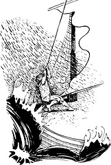 Image showing Sailor in the storm